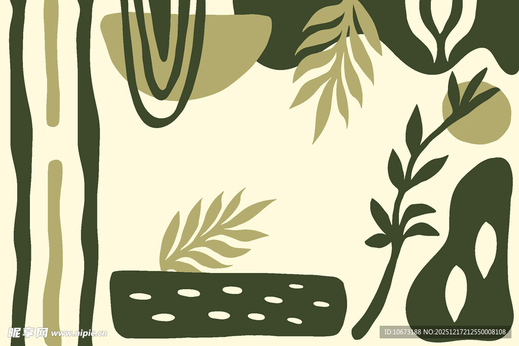 抽象绿植图案背景设计