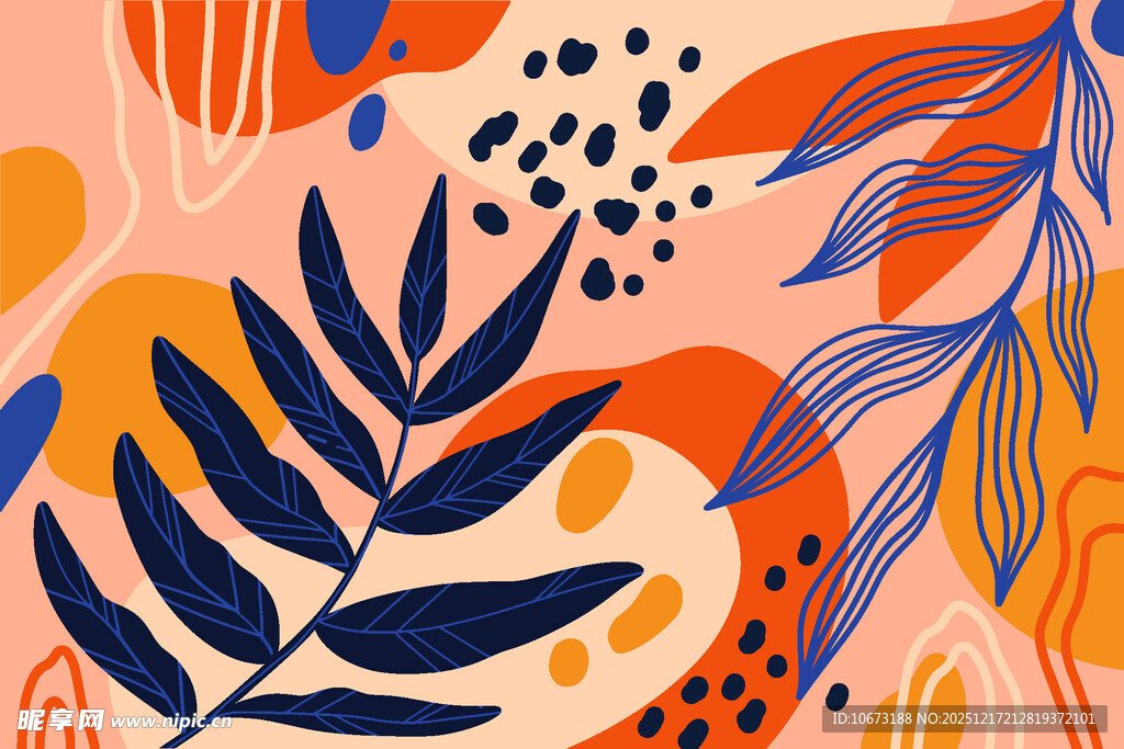 抽象植物图案背景设计