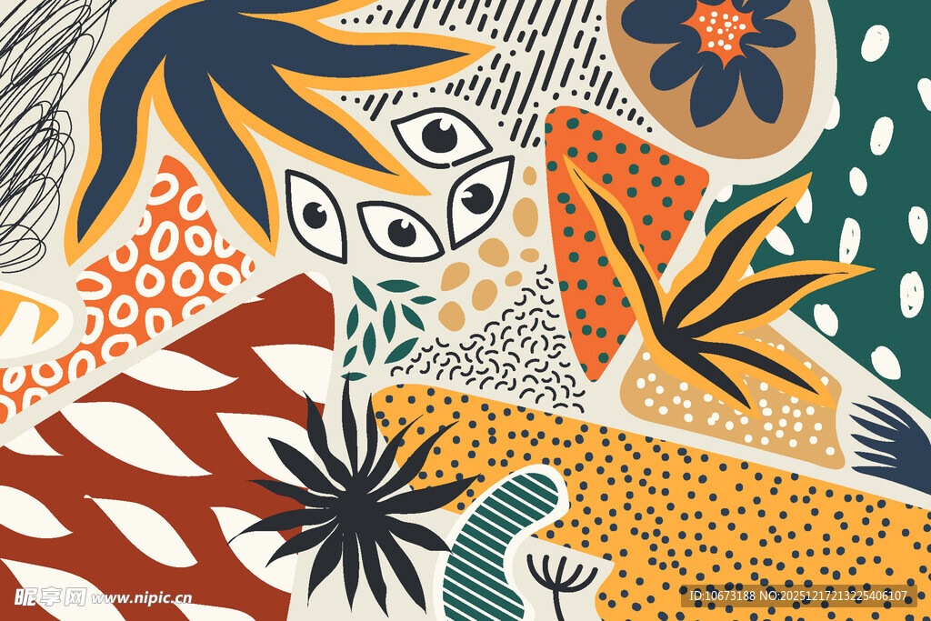 抽象多彩图案艺术作品