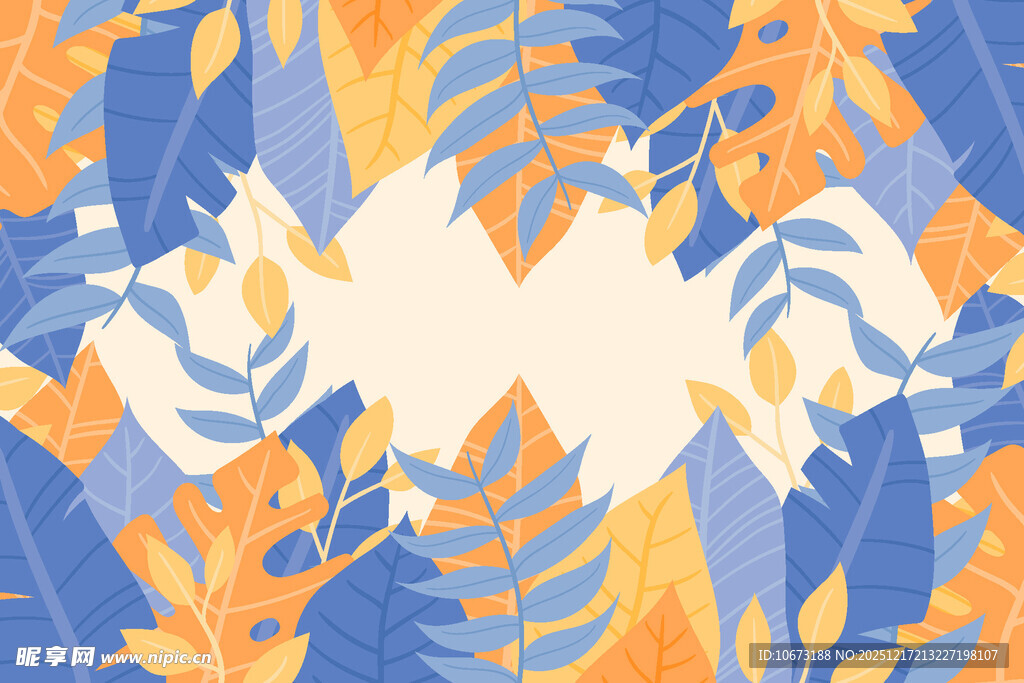 抽象几何植物图案背景