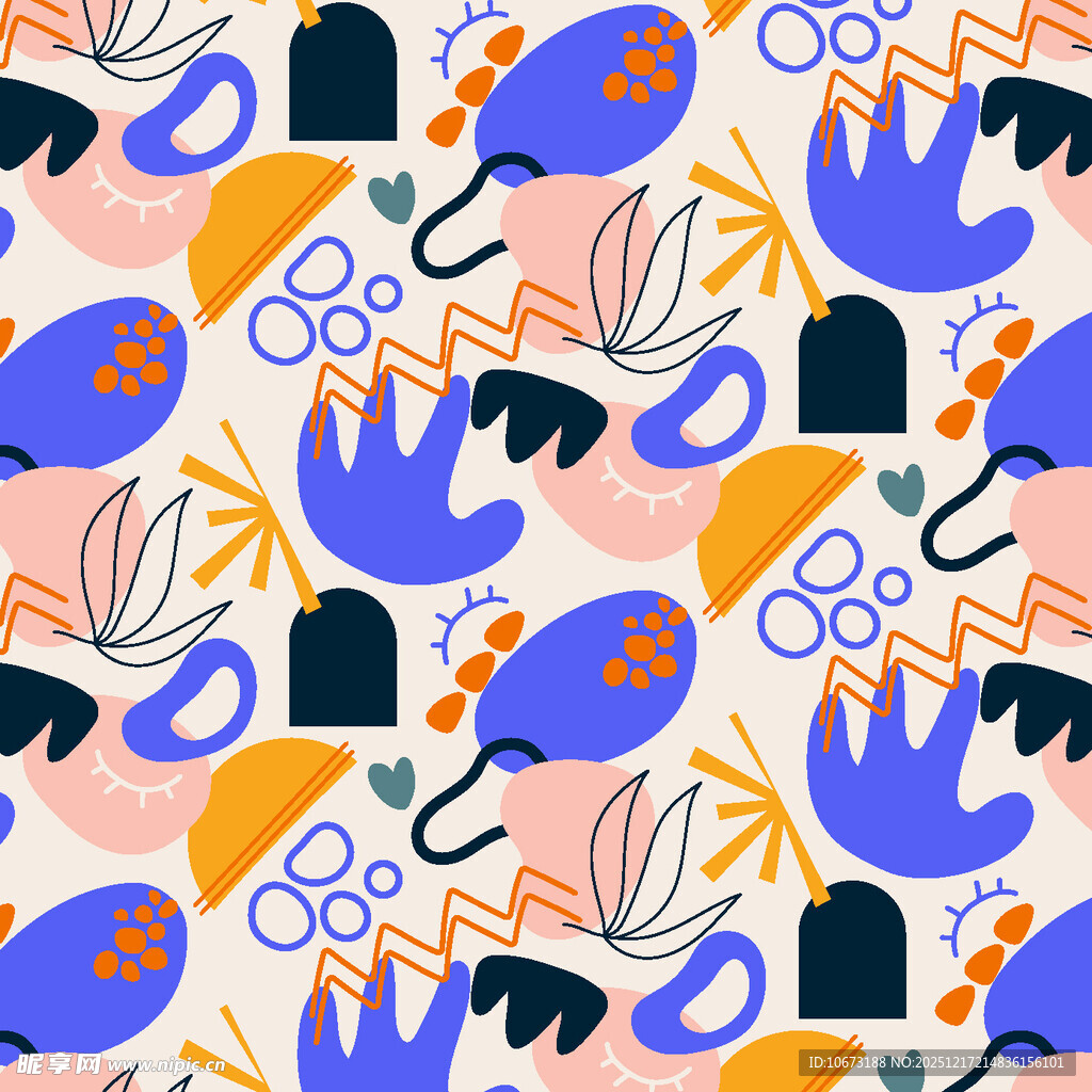 抽象几何植物图案背景