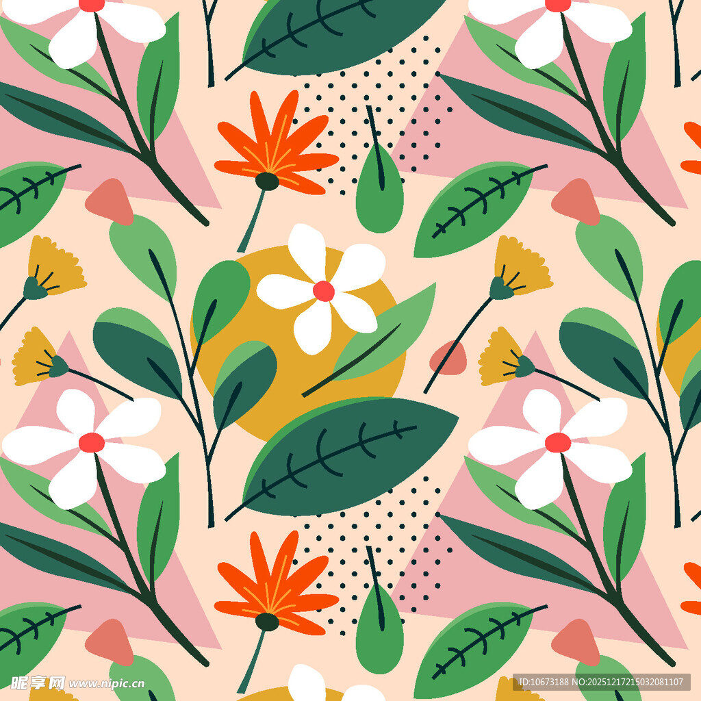 花卉绿植图案背景图