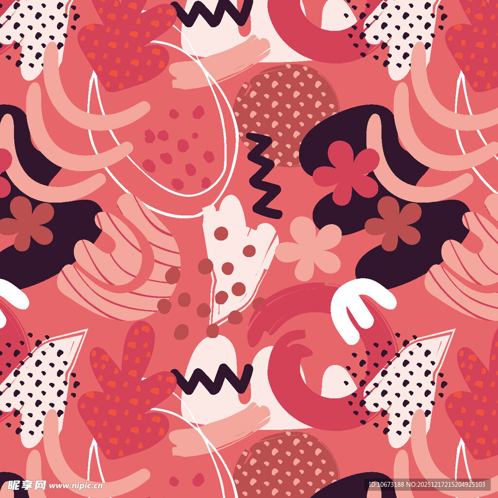 粉色系抽象几何图案设计