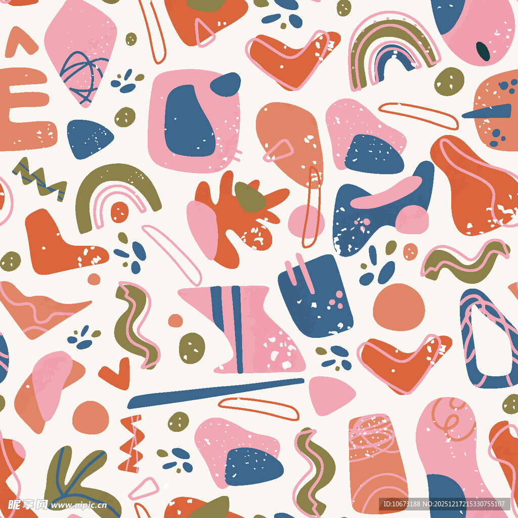 多彩手绘卡通图案背景