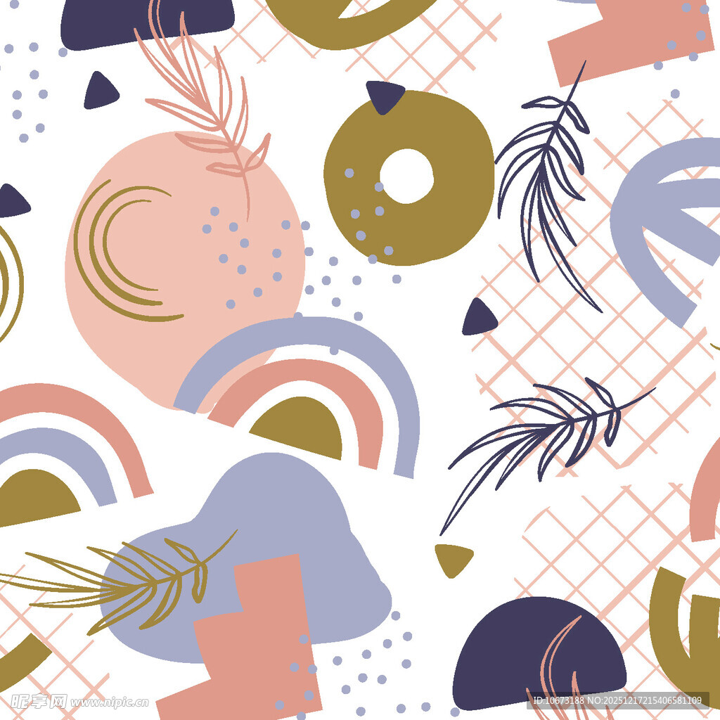 抽象几何植物图案背景