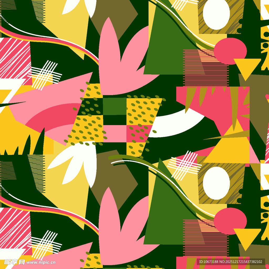 抽象几何植物图案背景