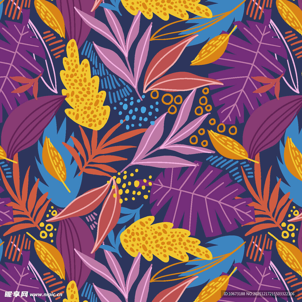 多彩植物花卉图案纹理