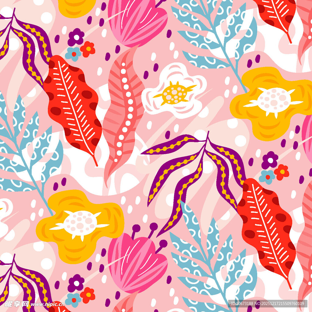 梦幻海洋生物图案纹理