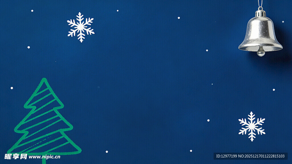 蓝色背景的圣诞装饰元素