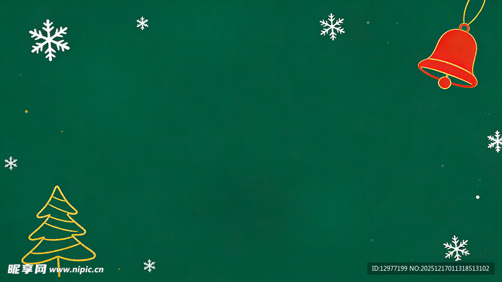 绿色圣诞背景与装饰元素