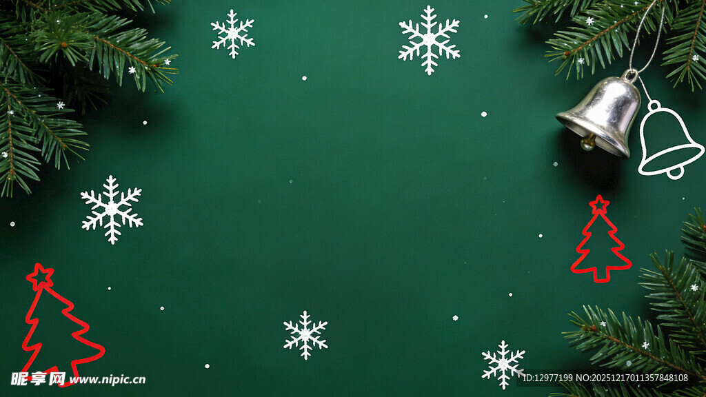 绿色圣诞背景装饰元素