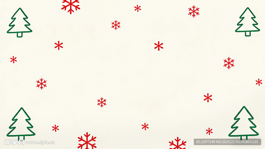 圣诞主题雪花圣诞树图案