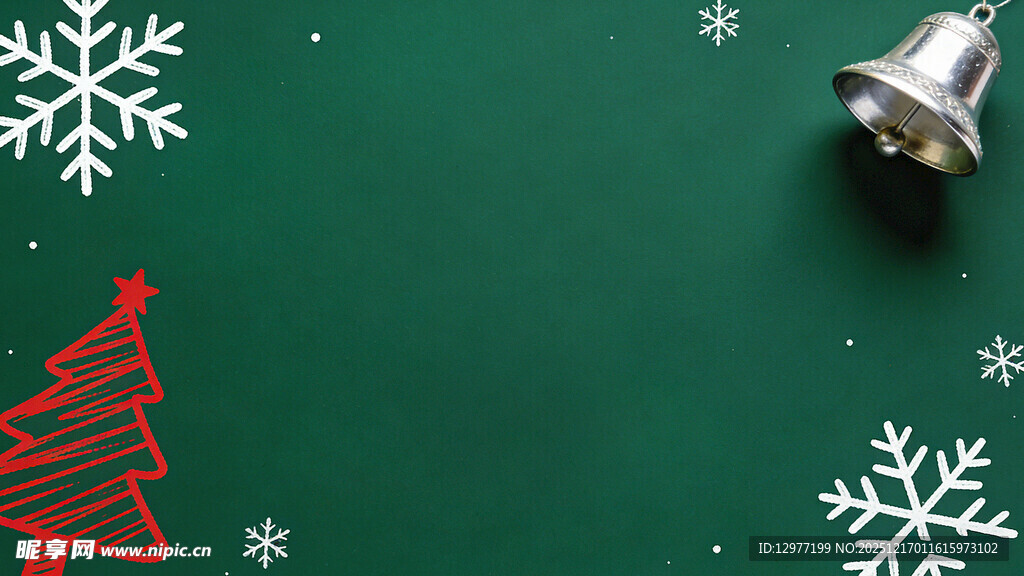 圣诞装饰元素 绿色背景