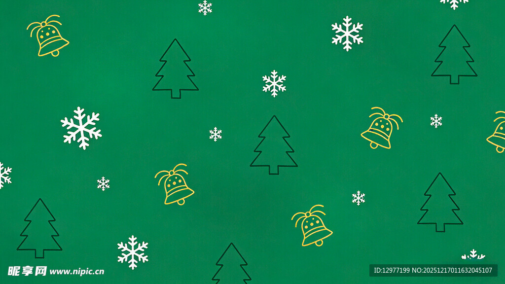 绿色圣诞主题图案背景