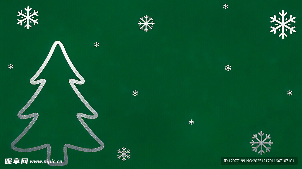 简约绿色圣诞树背景图