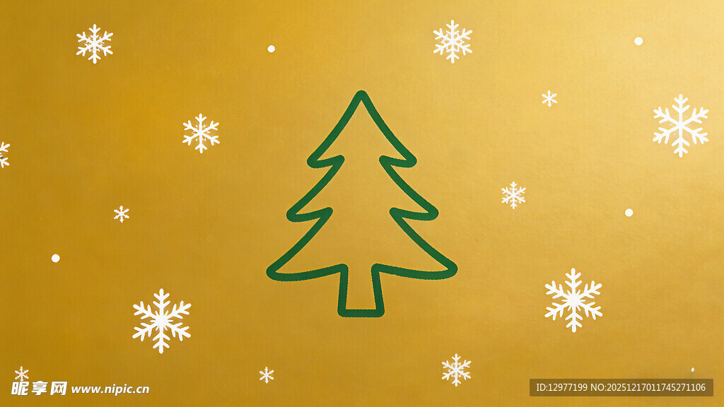 简约绿色圣诞树背景图