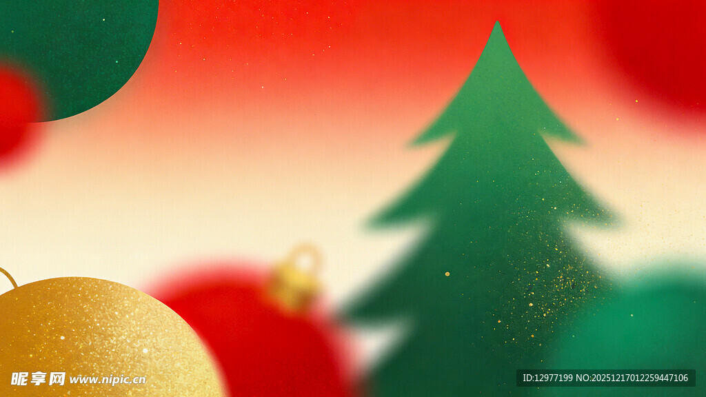 圣诞装饰与圣诞树背景