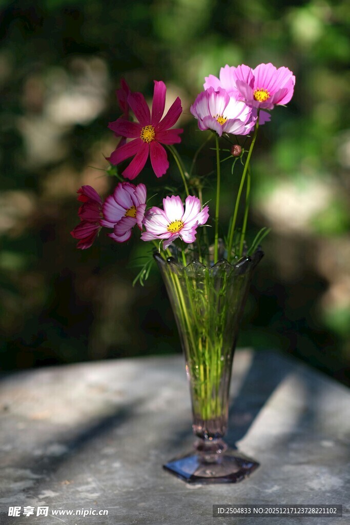 花瓶中的多彩花卉