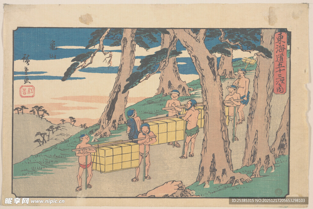 日本传统风景绘画场景