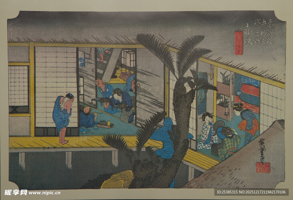 古代店铺热闹交易场景