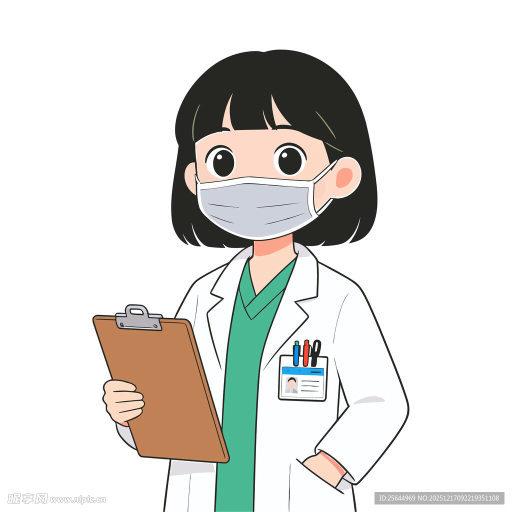 女医生手持文件夹