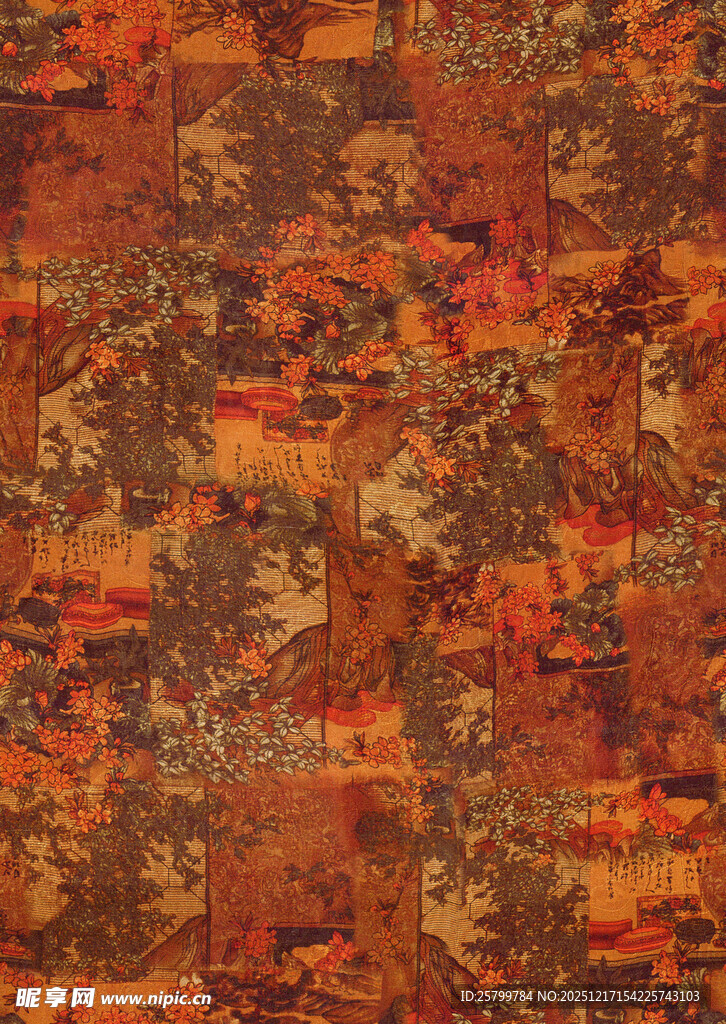 复古斑驳橙红色纹理图案