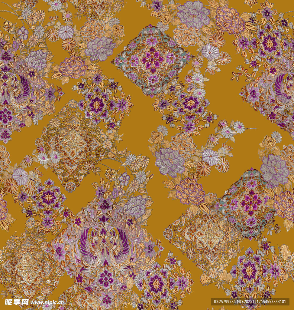 复古华丽花卉图案纹理