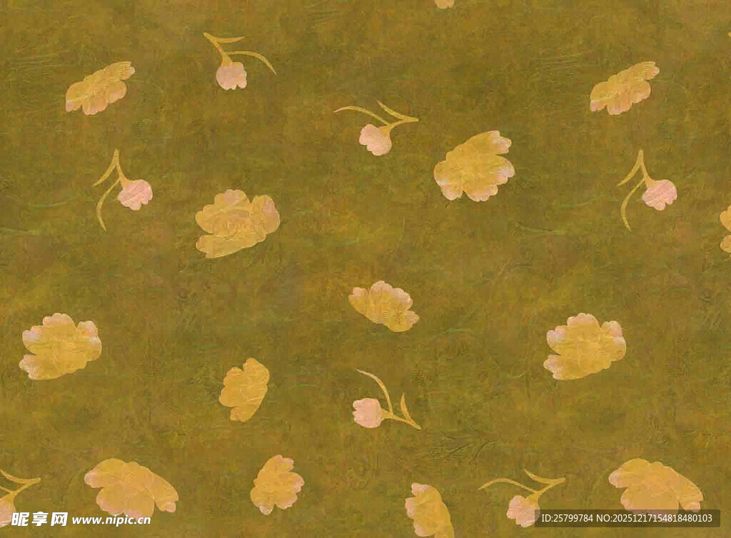 复古风黄色花卉图案背景