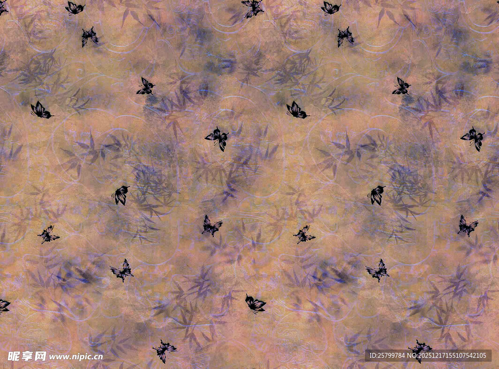 抽象水彩风蝴蝶图案背景