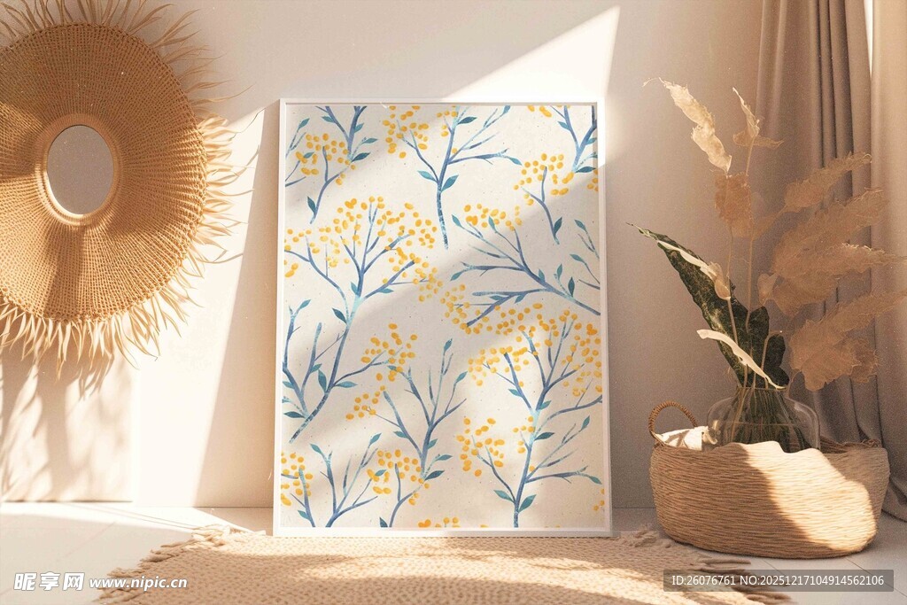 壁画相框海报样机图片