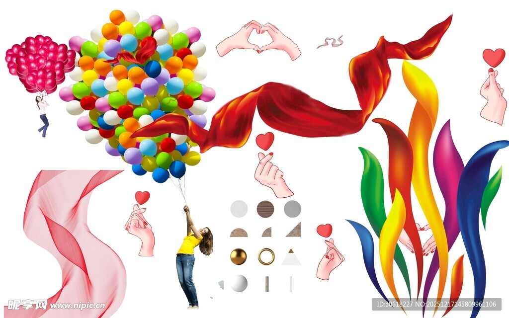 多彩气球装饰素材集合