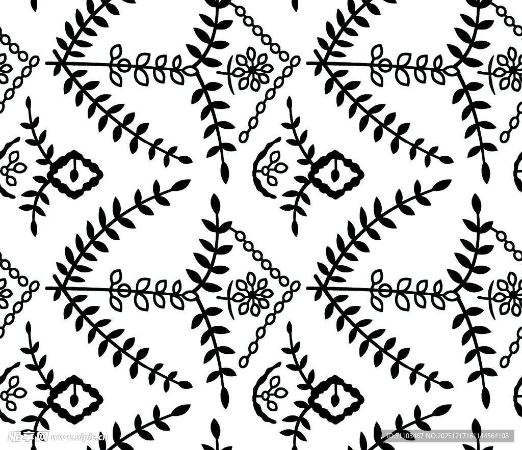 黑白几何花纹图案设计