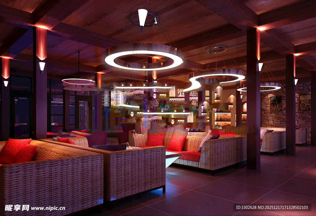 时尚现代的酒吧室内场景