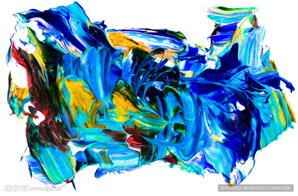抽象多彩笔触艺术画作