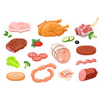 多样肉类食材集合