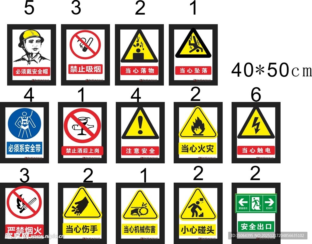 工地施工 禁止吸烟  必须戴安