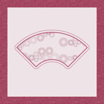 酒红色仿古新中扇形花纹图案设计