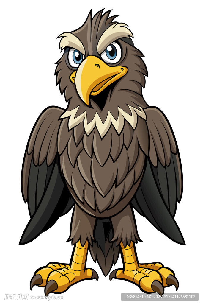 愤怒的卡通老鹰形象
