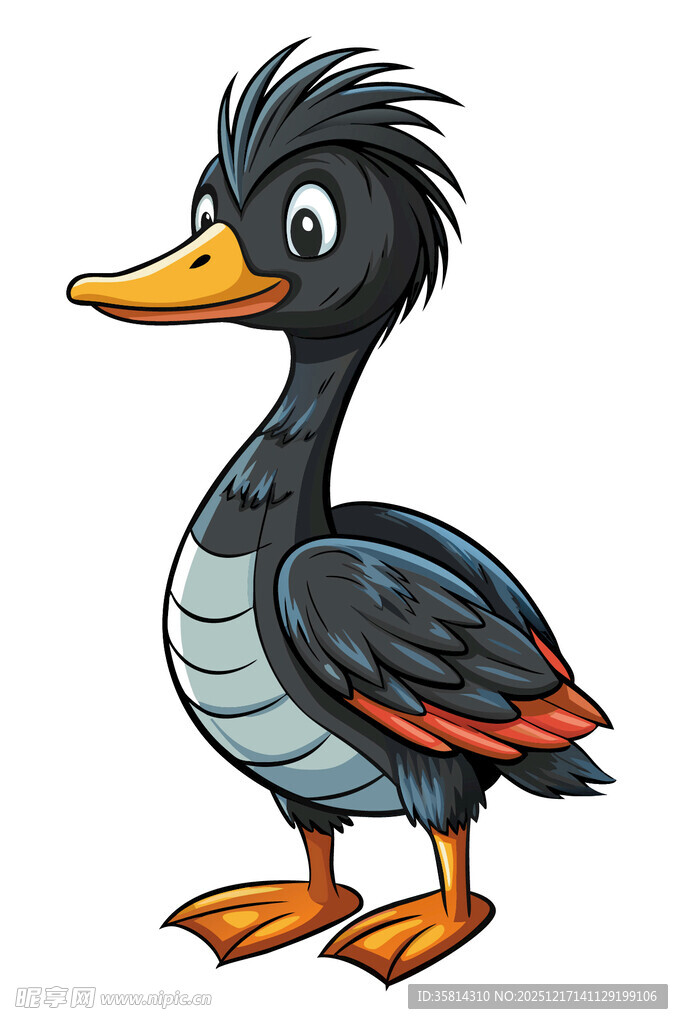 卡通形象的独特鸭子