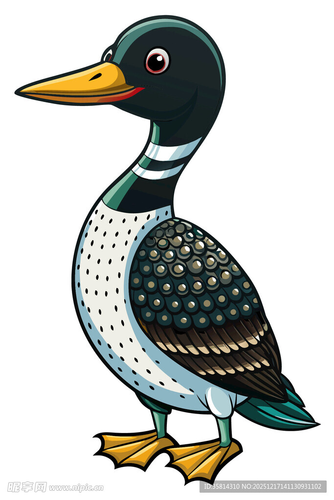 彩色鸭子插画