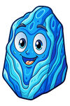 蓝色卡通表情岩石