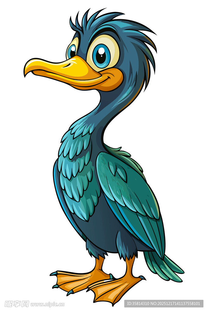 可爱卡通翠鸟形象