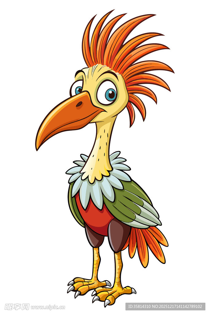 卡通彩色奇异鸟形象