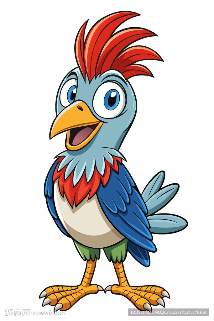 彩色卡通公鸡形象
