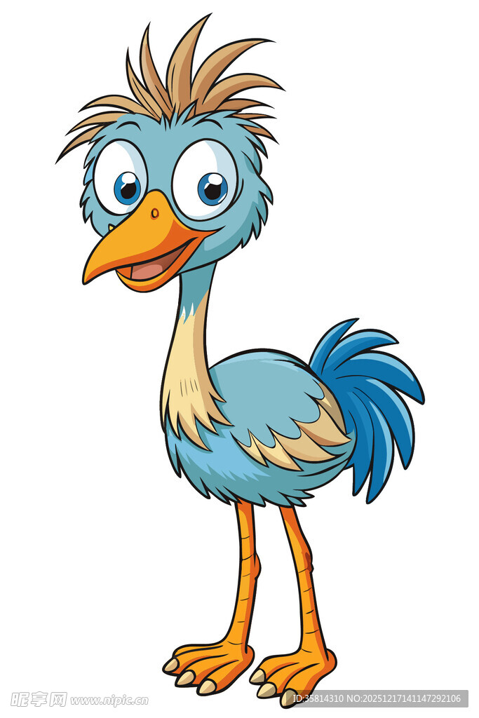 可爱蓝色卡通小鸟