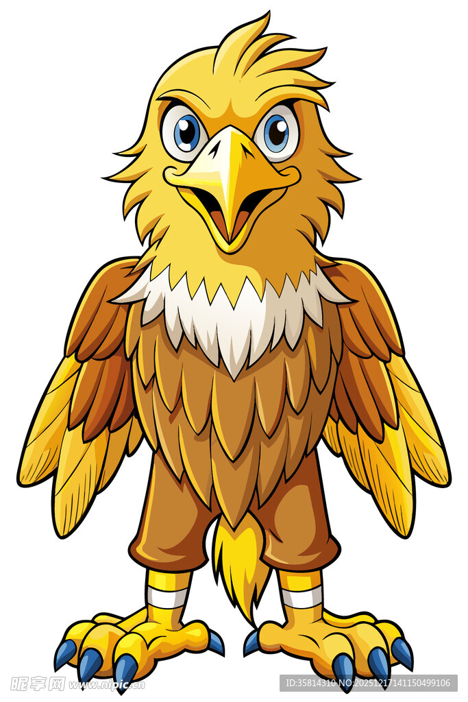站立的卡通鹰形象