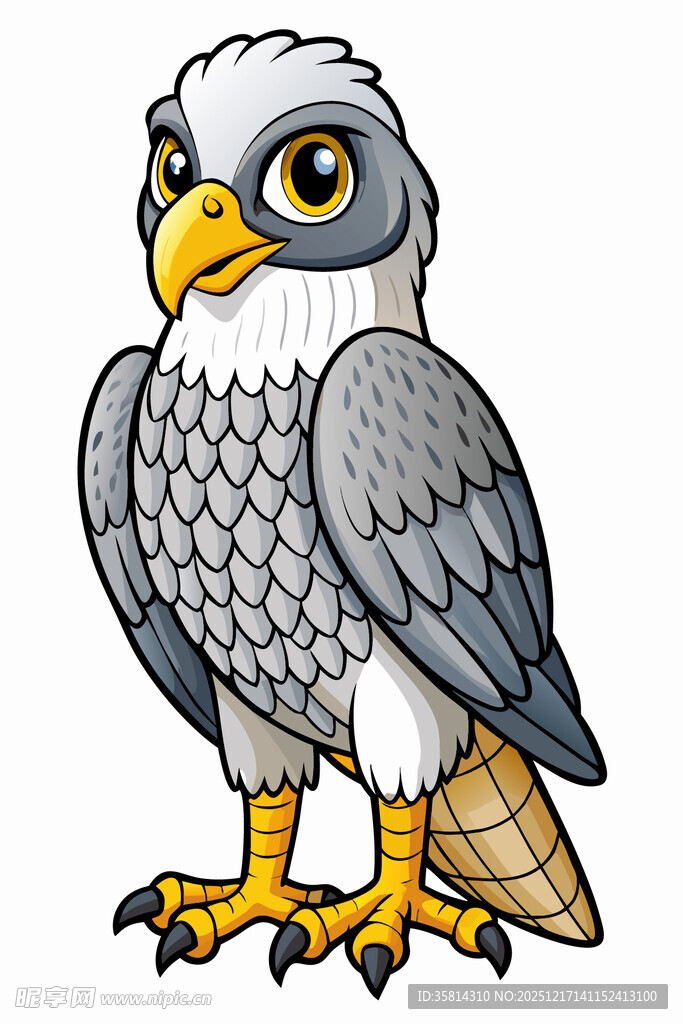 卡通形象的灰鹰