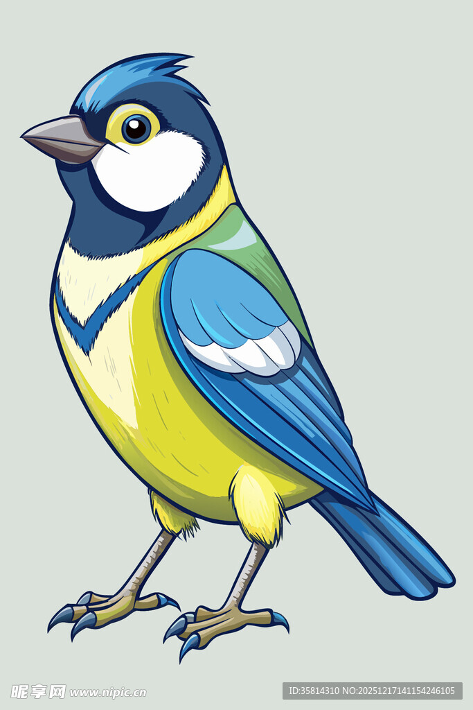 彩色小鸟插画