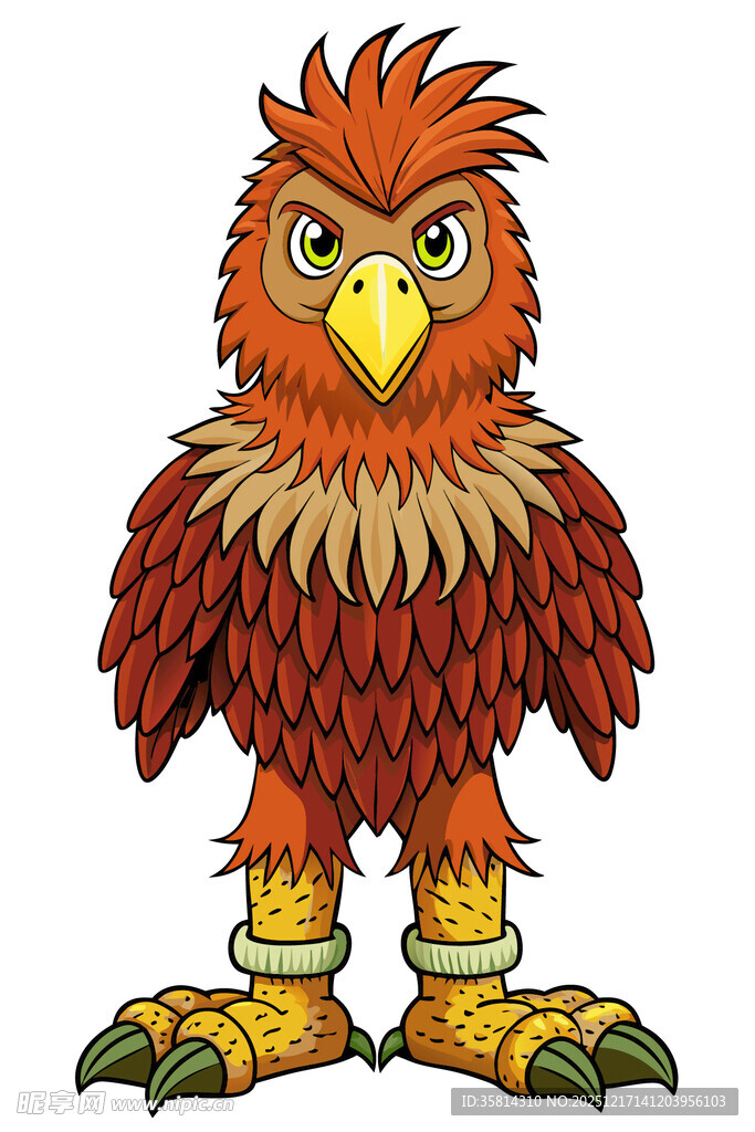 愤怒的卡通鹰形象