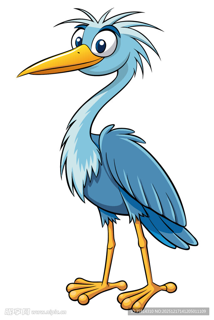 卡通蓝鹭形象